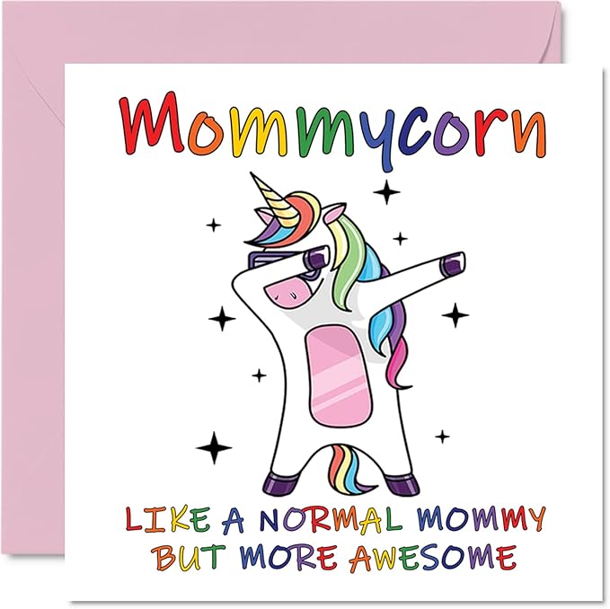 Stuff4 Birthday Cards for Mommy - Mommycorn - Mommy Mothers Day Card from Daughter Son, Happy Birthday Mommy, Mom Unicorn Birthday Card, 5.7 x 5.7 Inch Seasonal Mom Mama Mammy Funny Greeting Cards