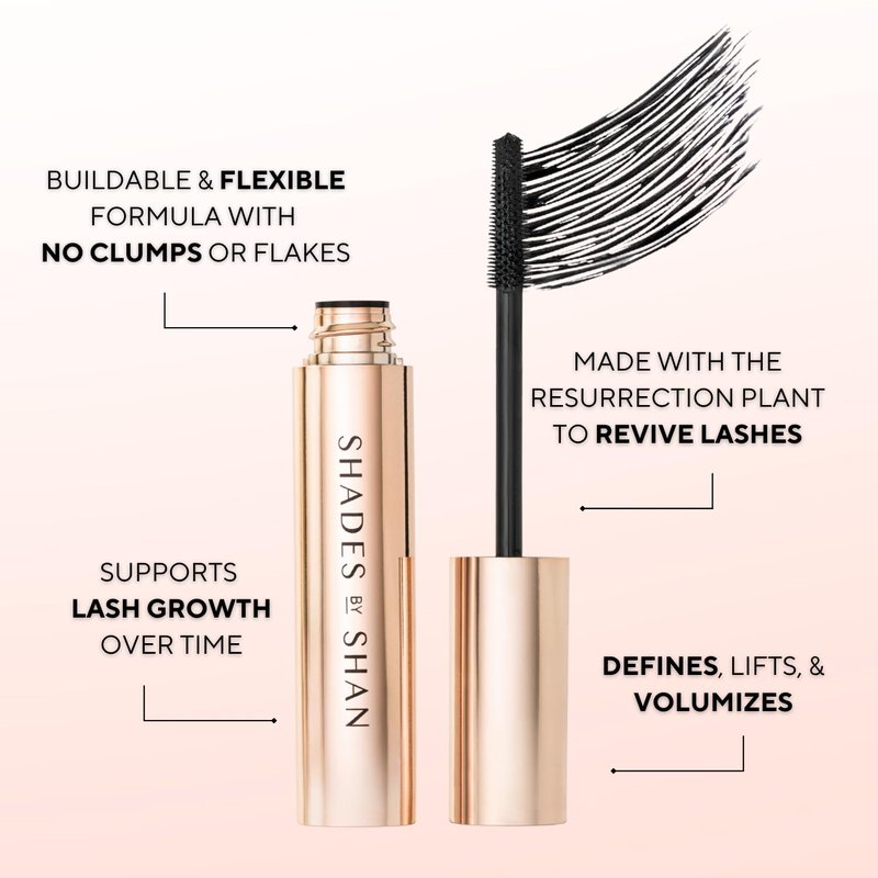 Shades By Shan - The Mascara - For long and voluminizing lashes for Women - No Clump and Lash-Loving Formula that promots Lash growth - black, 1 x 0.43 fl. oz.