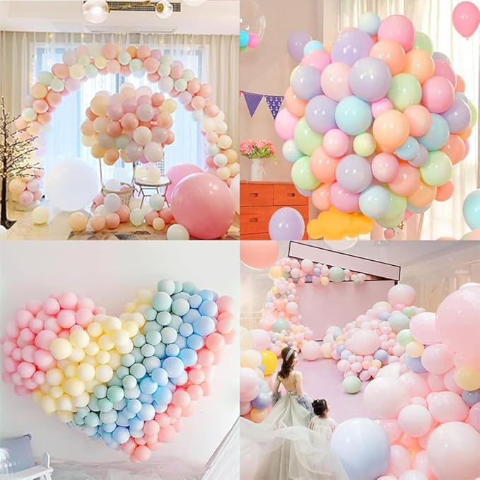 500Pcs Pastel Balloons, 5 inch 10 inch Pastel Latex Party Balloons Assorted Colors - Round Helium Macaron Balloons for Birthday Baby Shower Wedding Decorations