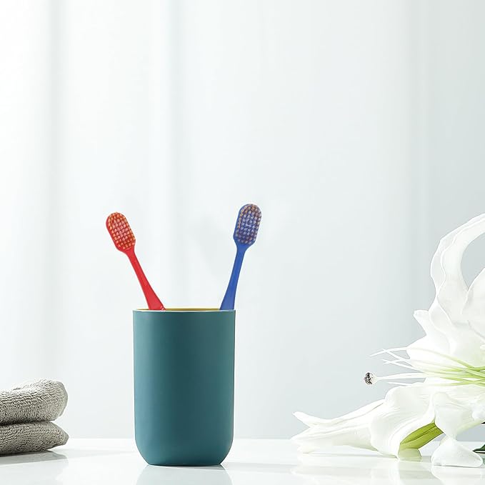 10Pcs Charcoal Toothbrush with Extra Gentle Thin Bristles for Gentle Plaque Removal Oral Care Brushes with Comfortable Non-Slip Handles Mixed Colors for Family Bathroom Use
