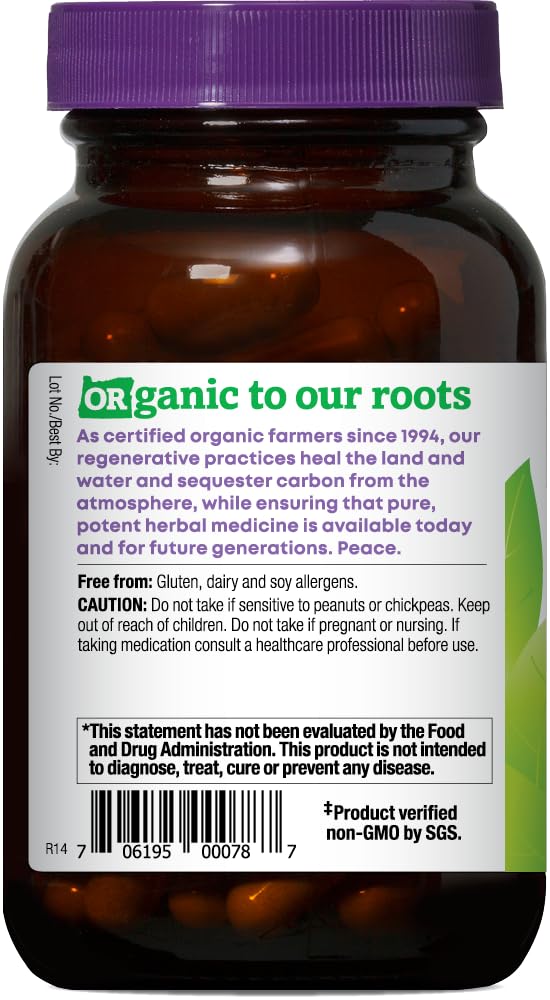 Oregon's Wild Harvest Red Clover Capsules, Non-GMO Organic Herbal Supplements, 90 Count,Organic Red Clover Blossoms and Leaf (Trifolium pratense), Non-GMO Vegan Capsules and Nothing Else