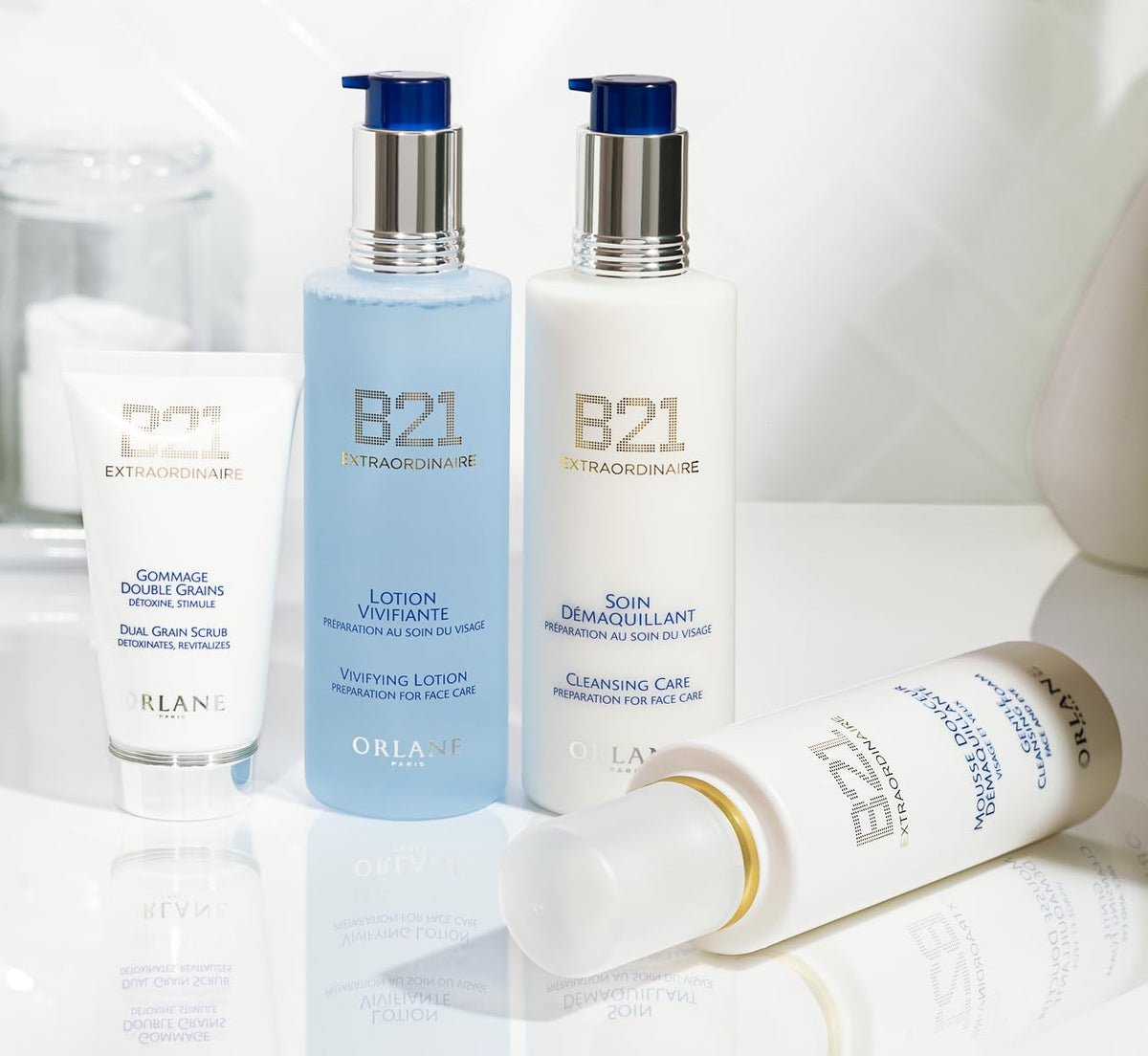 Orlane – B21 Extraordinaire Dual Grain Scrub, 2.5 fl oz, 75 ml, Dual Exfoliation Face Scrub, Volcanic & Rice Grains, Renews Skin Texture, Smooths & Refines Pores, Elegant Fast-Absorbing Formula