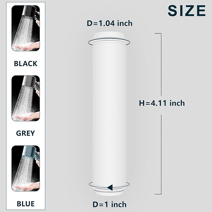 AWO 4 PACK Replacement Showe Filter Cartridge Compatible for PWERAN and for Fitespot Handheld Showerhead,Multi Stage Shower Filtration Systems for Hard Water Reduces Chlorine and Harmful Substance