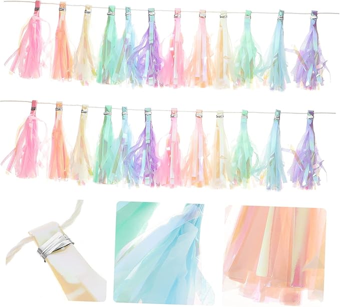 2Pcs Hanging Tassel Garland Banners for Christmas Showers Birthdays and Eye Catching Backdrop for Walls Tables and Windows