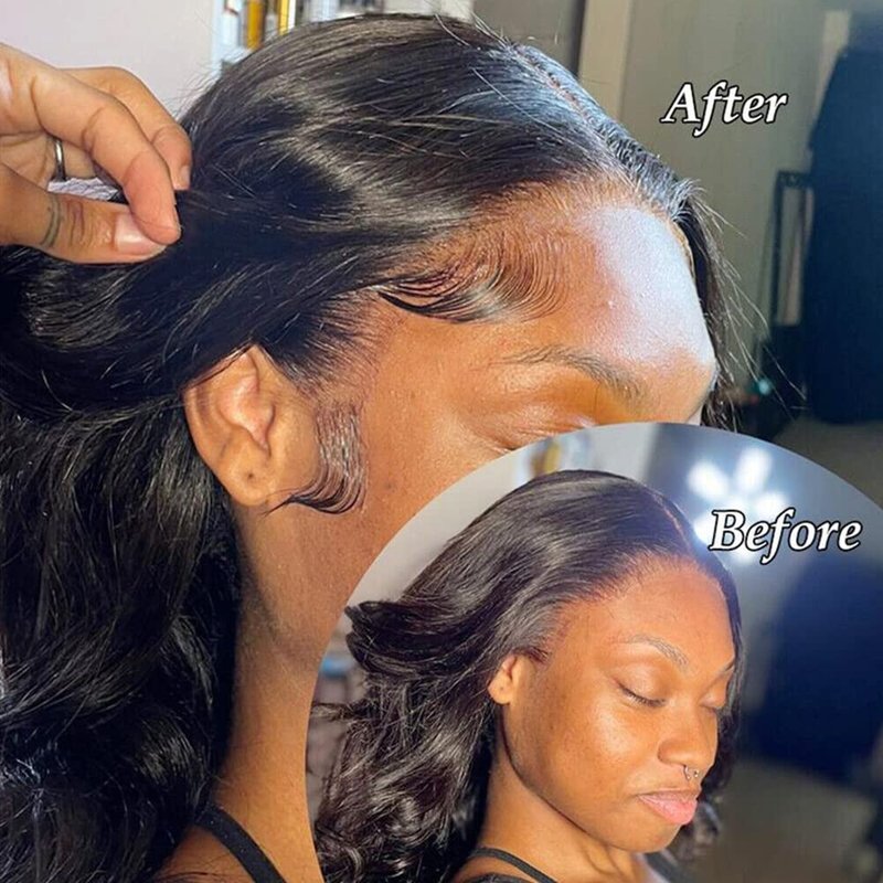 JZhair 4Pcs HD Swiss Lace Baby Hair Edge Stripes Real Human Virgin Hair Reusable More Natural for Women HD Lace Hairline Baby Hair Natural Color 4Pcs