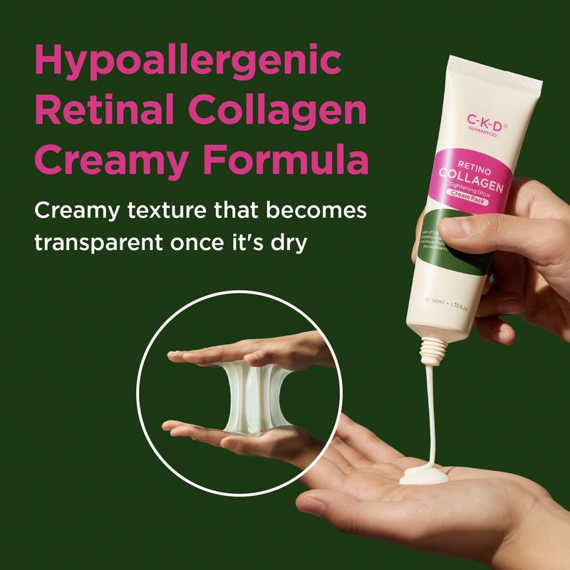 CKD Retinal Collagen Creamy Peel-Off Mask - Face Wrapping Mask for Glowing Glass, Pore Tightening, Firming & Elasticity. Low-Molecular Collagen for Deep Absorption. Korean Skin Care. 2.7 fl oz