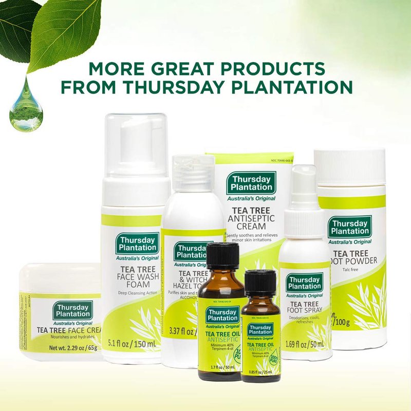 Thursday Plantation 100% Pure Australian Tea Tree Oil – 1.7 fl oz (50ml) – Natural Essential Oil – Cleanses and Purifies Skin – Made in Australia