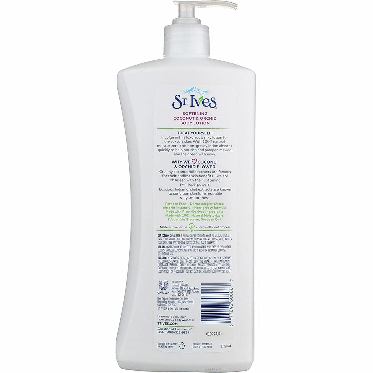 St. Ives Softening Body Lotion Coconut & Orchid Extract 21 oz (Pack of 3)