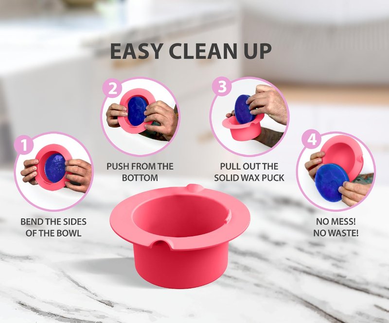AZAM All-in-one At Home Waxing Kit for Hair removal,Wax pot Waxing Professiona+4 Pack Hard Beads+Silicone Bowl 2 Treatment Oils Wax Kit Accessories Warmer for Full Body