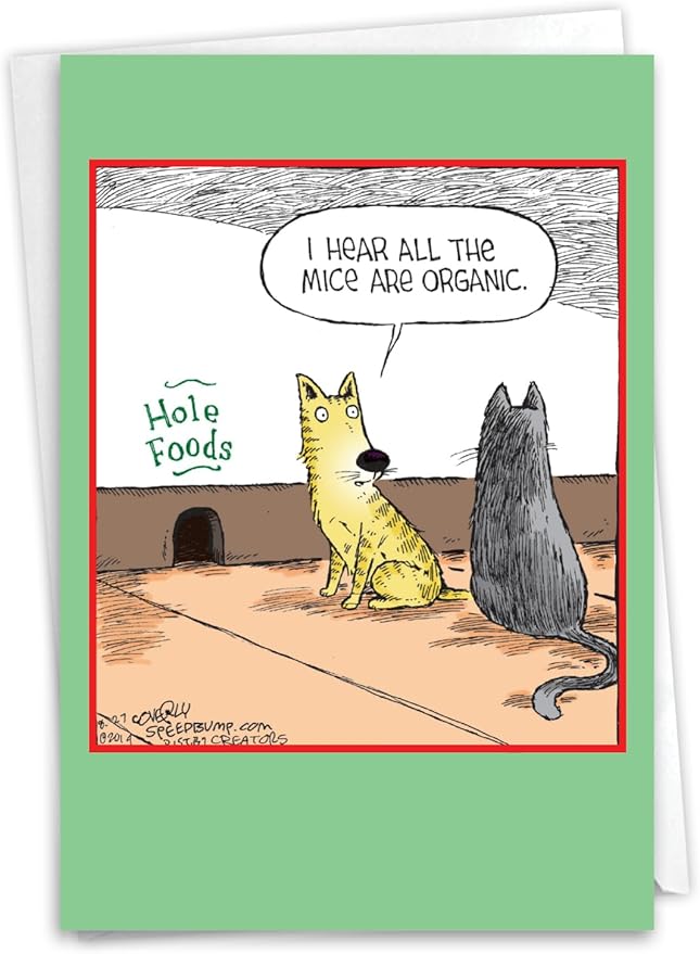 NobleWorks Funny Birthday Greeting Card with 5 x 7 Inch Envelope (1 Card) Bday Hole Foods C2684BDG-UA