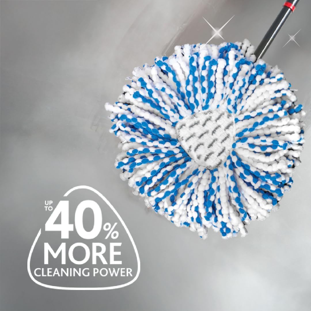 O-Cedar Genuine RinseClean Deep Clean Spin Mop Head Replacement | Machine Washable | Reusable | Microfiber Refill | 40% More Cleaning Power (Pack of 2)