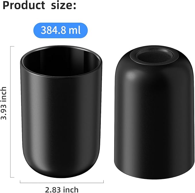 Toothbrush Cup 10.5oz Reusable Unbreakable Bathroom Tumbler 2 PCS, Easy to Clean Plastic Bathroom Cup Toothbrush Holder for Bathroom Counter Organizer