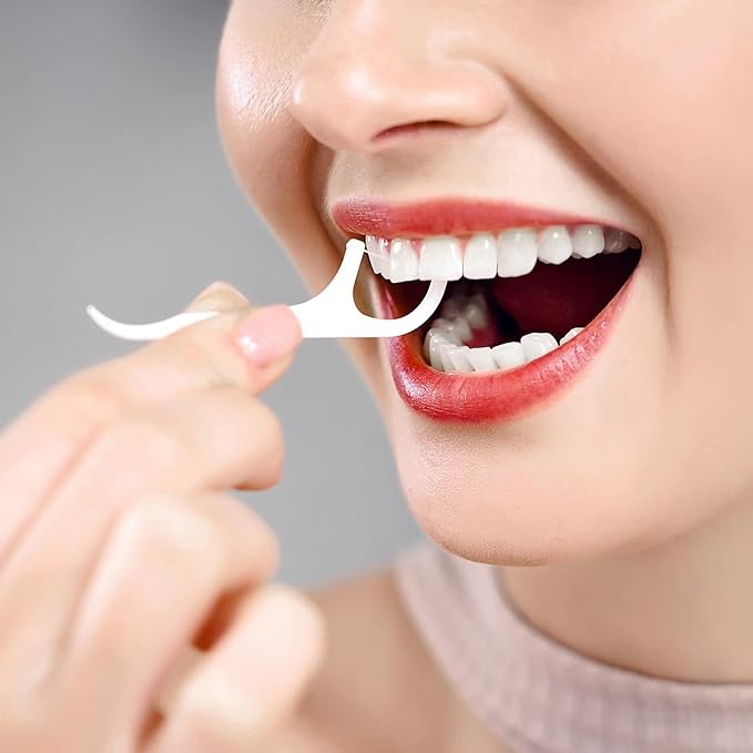 Dental Floss Picks 500 Count，Floss Sticks,Refill Bagged Flosser Toothpicks,High Elasticity,Unflavored,Re-Seal The Flossing Bag Suitable for Daily Cleaning of Teeth.