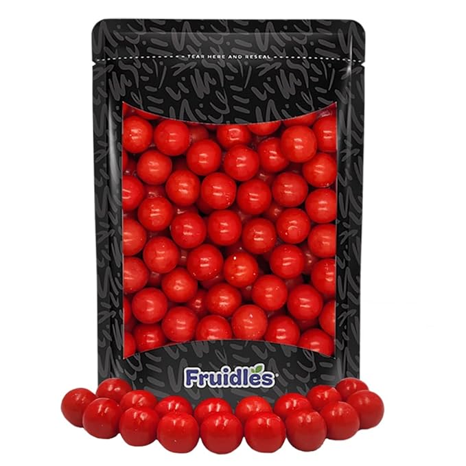 Fruidles Hot Cinnamon Chewing Gum Balls Flavored Candy Buffet Treats, Machine Size Refills, Kosher Certified Parve, 1" Inch (Half-Pound)