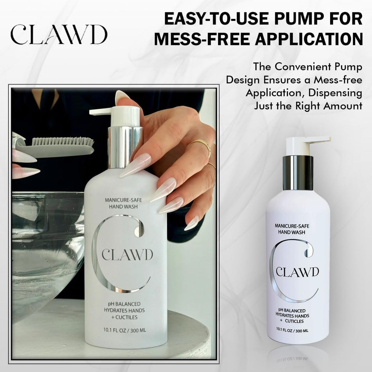 Antibacterial Hand Soap for Women - Gentle Manicure-Safe Hand Wash with Moisturizing Formula - Ideal for Maintaining Manicures, Premium Hand Soaps for Soft and Clean Hands | 300ml/10.14floz