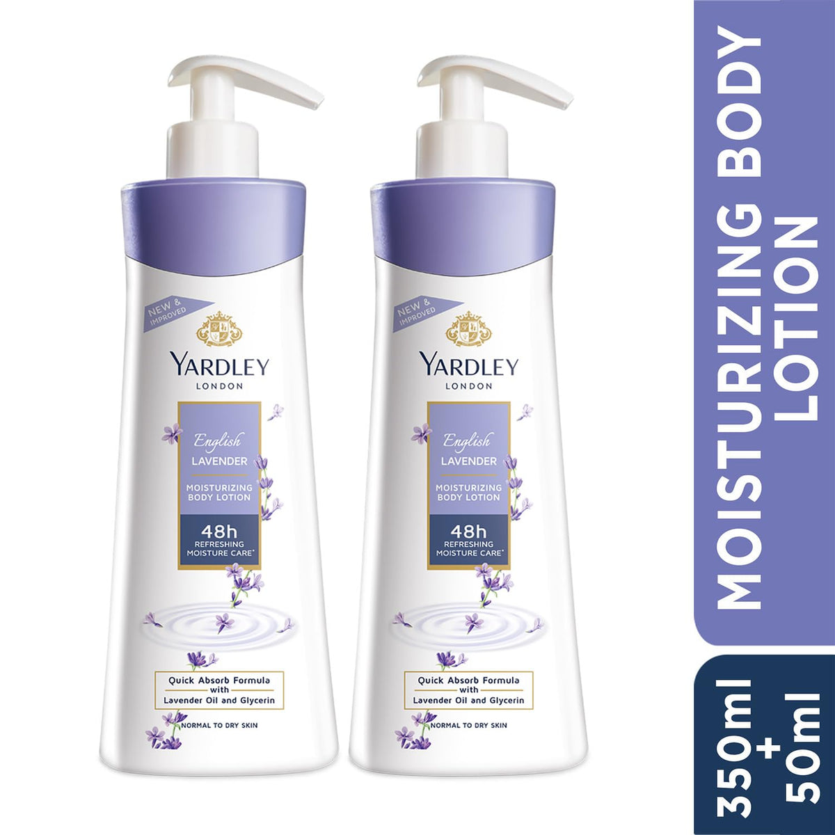 Yardley London English Lavender Hand and Body Lotion, 350ml (Pack of 2)