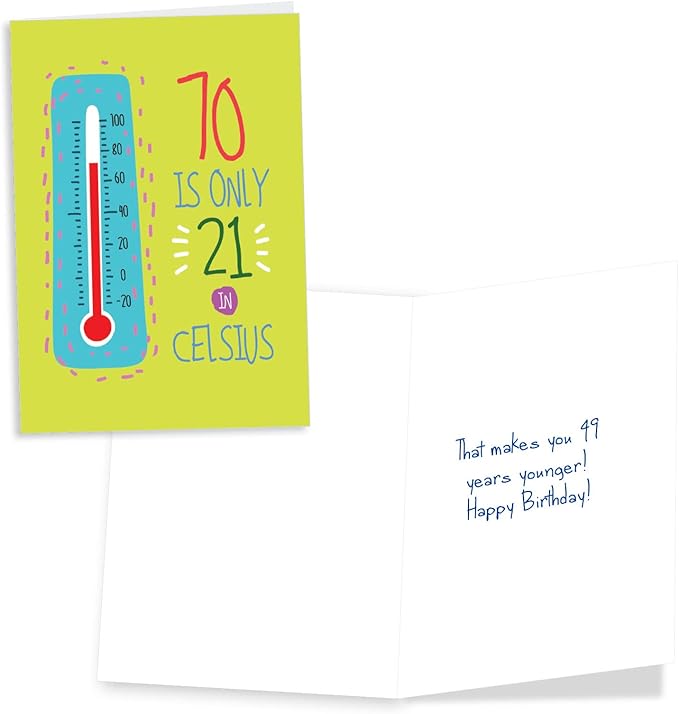 NobleWorks Assortment Pack of 3 Hilarious 607080th Milestone Birthday Greeting Cards with Envelopes For Men and Women (3 Designs, 1 Each) Celsius Major Milestones VC10230MBG-C1x3