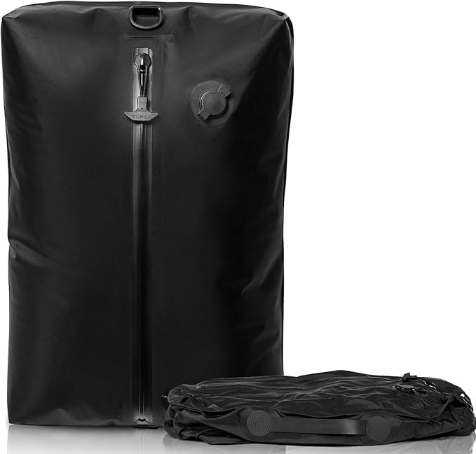 BAGAIL TPU Vacuum Bag for Travel, Reusable Compression Bag with IPX8 Waterproof Zipper, Save Space for Suitcase, Backpack and Carry on (Black, ExtraLarge, No Pump)