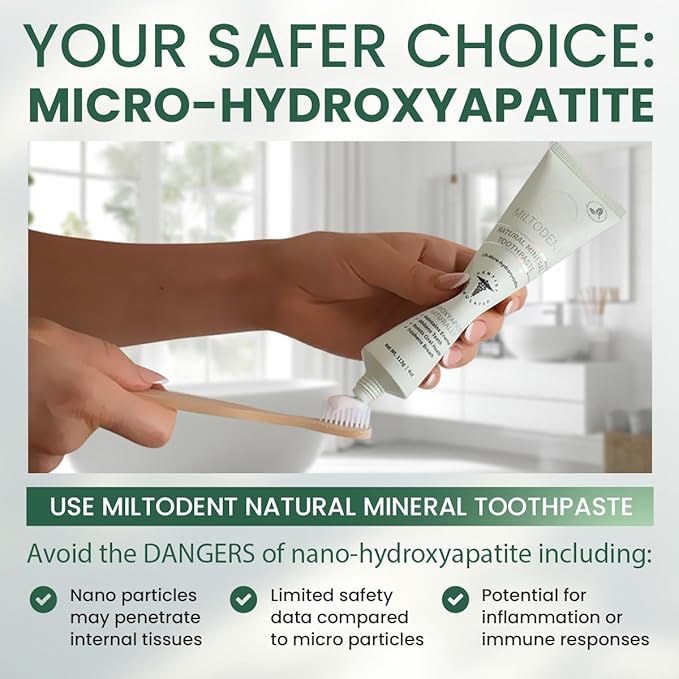 Hydroxyapatite Toothpaste – MILTODENT 15% Micro-Hydroxyapatite Premium Toothpaste Fluoride-Free, Foam-Free, Natural Mineralizing | Safe Alternative to Nano-Hydroxyapatite | SLS-Free & Paraben-free 4oz