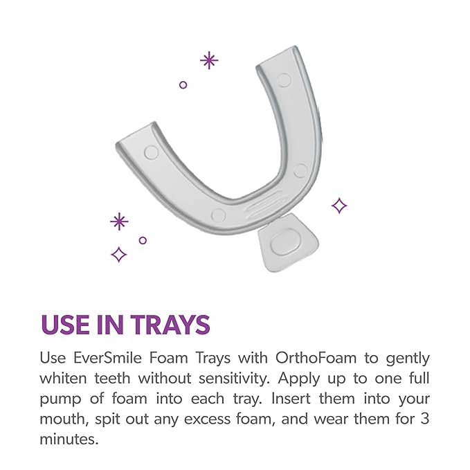 EverSmile OrthoFoam Braces Cleaner — Brushable Foam Whitens Teeth, Eliminates Bacteria, Fights Plaque and Bad Breath – Cleans Under Metal, Ceramic, Clear Brackets and Wires – 50ml