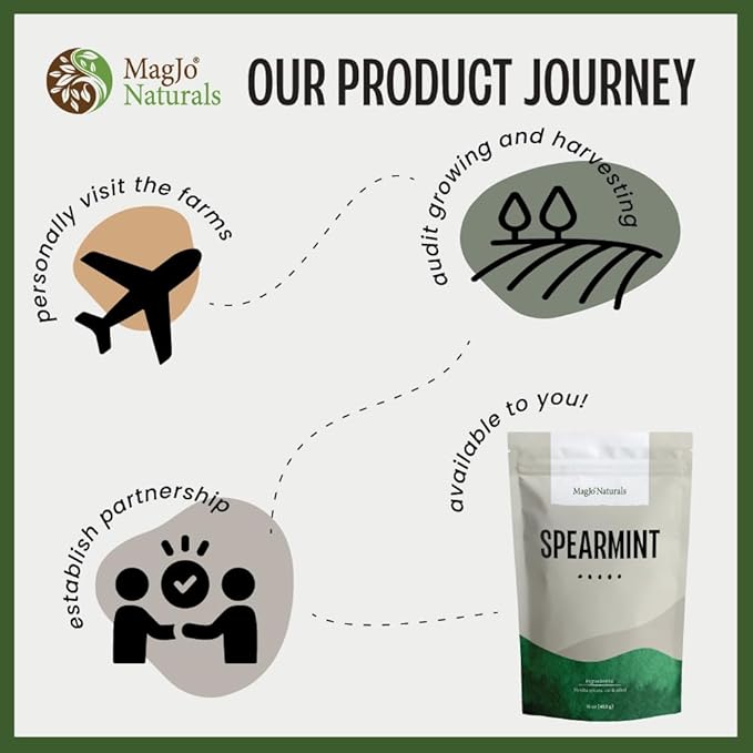 MagJo Spearmint Loose Leaf Tea 1 Pound Dried Herb