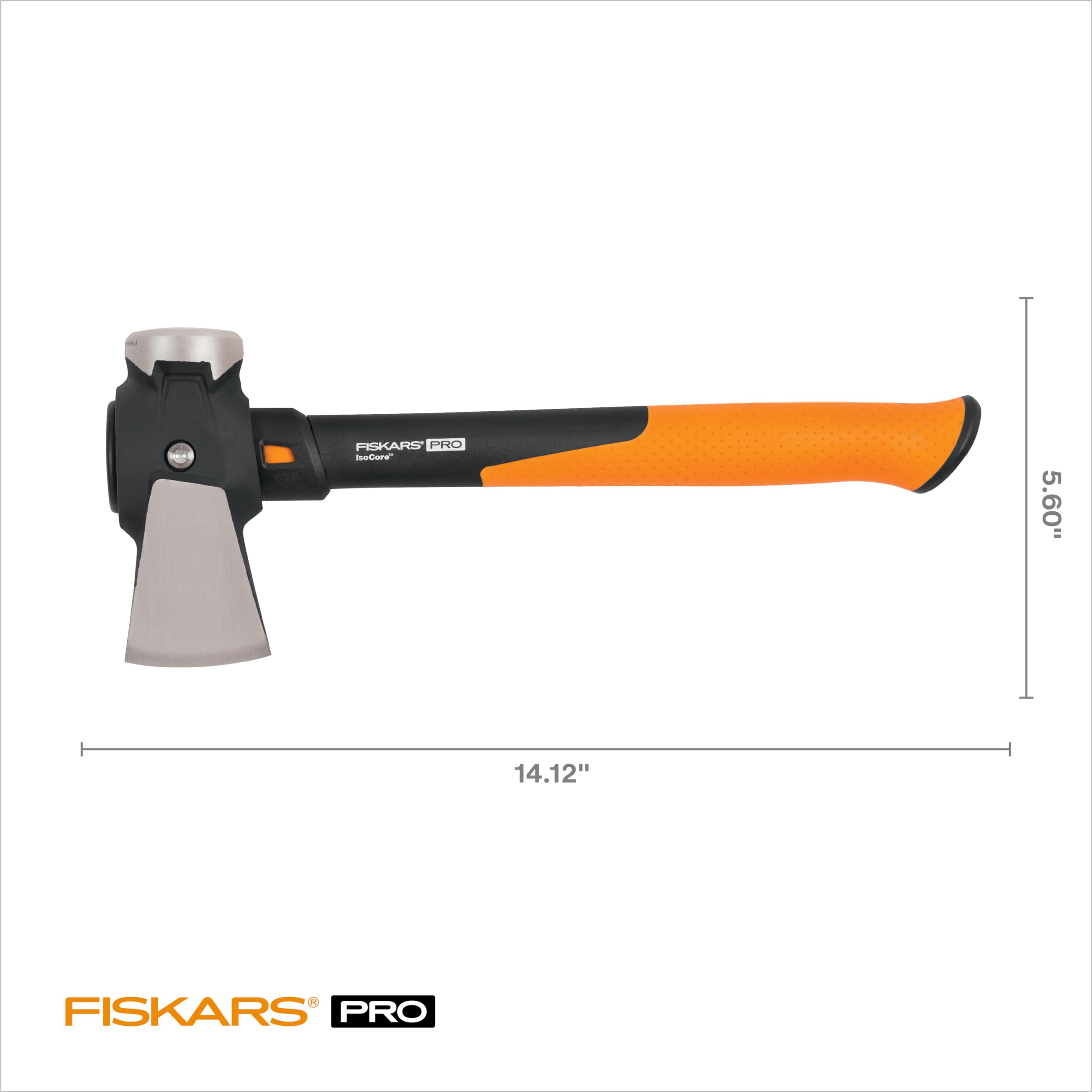 Fiskars Pro IsoCore 2.5 lb Splitting Maul, 14" Wood Splitter Axe