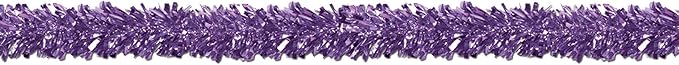 Beistle Metallic Festooning Garland Hanging Decorations, Birthday Party Supplies, 4" x 15', Purple