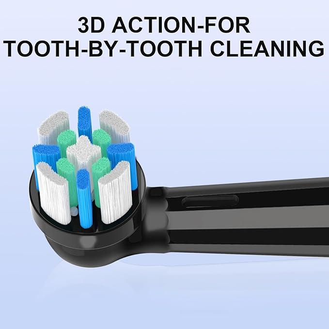 Brush Heads with Medium Bristles Compatible with Oral B IO 2/3/4/5/6/7/8/9/10/Deep Clean Electric Toothbrushes, Replacement Heads for IO (10 Black/White)