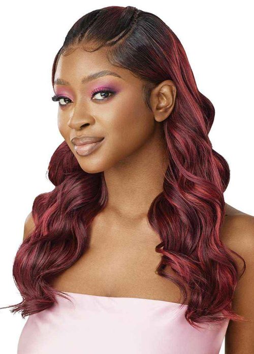 Outre Airtied 100% Fully Hand-Tied Wig - Human Hair Blend - Natural Body Wave 22" (DR CHOCOLATE TOFFEE)