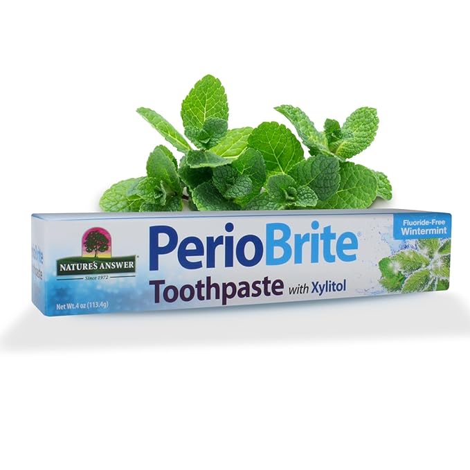 Nature's Answer Periobrite Natural Whitening Toothpaste | Soothes & Refreshes | Gluten-Free, Flouride-Free Soy-Free & Vegetarian | Not Tested On Animals | No Artificial Sweeteners 4oz (3 Pack)