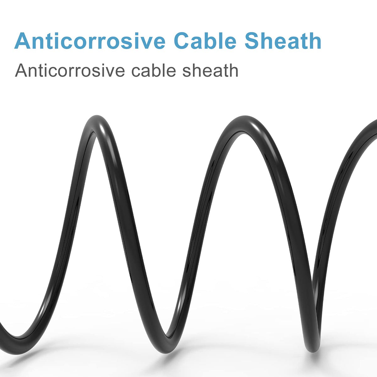 Ancable 6-Feet Tattoo Clip Cord, 6.35mm to RCA Connector Silicone Clip Cable, Suitable for Tattoo Pen & Rotary Machine, Black