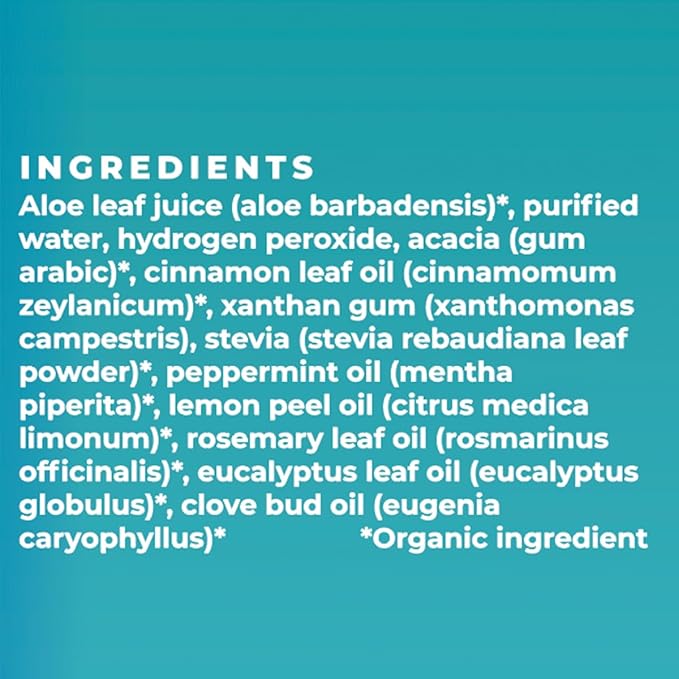 Essential Oxygen, Certified Organic Brushing Rinse, Cinnamint, 16 fl oz, All Natural Mouthwash for Whiter Teeth, Fresher Breath, and Happier Gums, Dentist Recommended, Alcohol-Free, BR (Pack of 1)