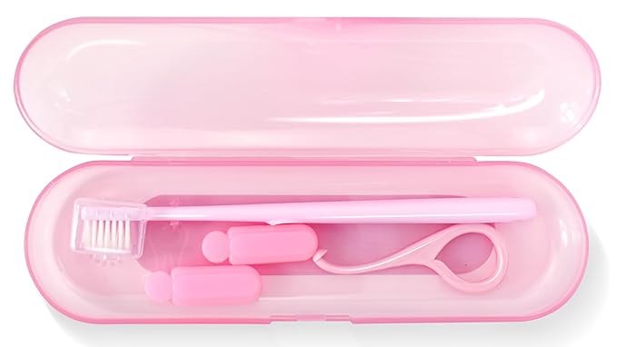 Orthodontic Care Kit for Invisalign Users –V-Shape Toothbrush, 2 Flavored Chewies, Aligner Removal Tool, Breathable Retainer Case – Portable Dental Cleaning Set for Travel & Daily Use