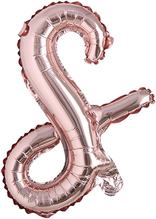 18 Inch Rose Gold Happy Birthday Balloons - Lowercase Letters Handwriting Style, Birthday Party Decoration
