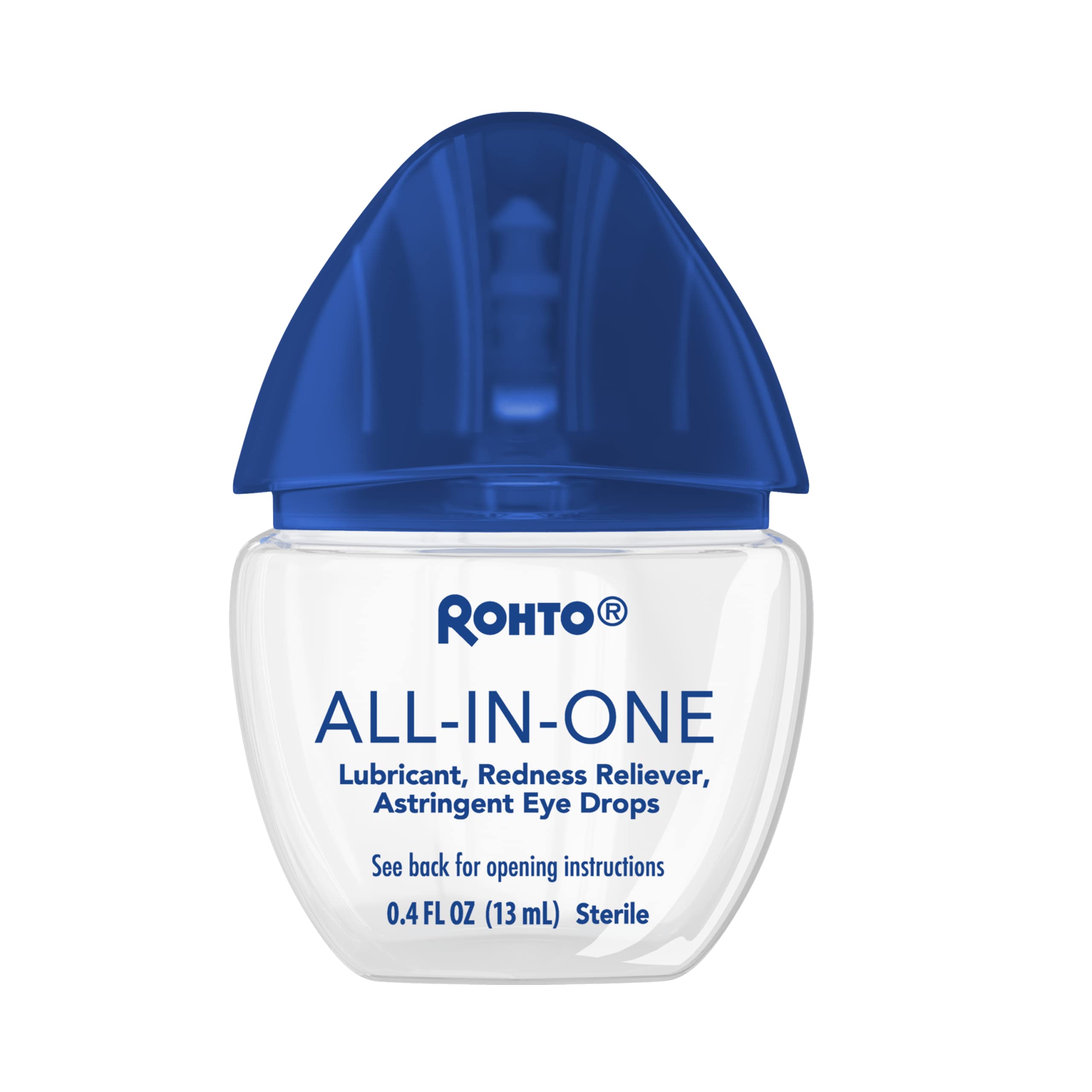 Rohto All-in-One Multi-Symptom Eye Drops, CoolSense™ Technology Relieves Irritation from Red, Dry, Itchy, Burning, Gritty, and Watery Eyes, 0.4 fl oz, 3 Count
