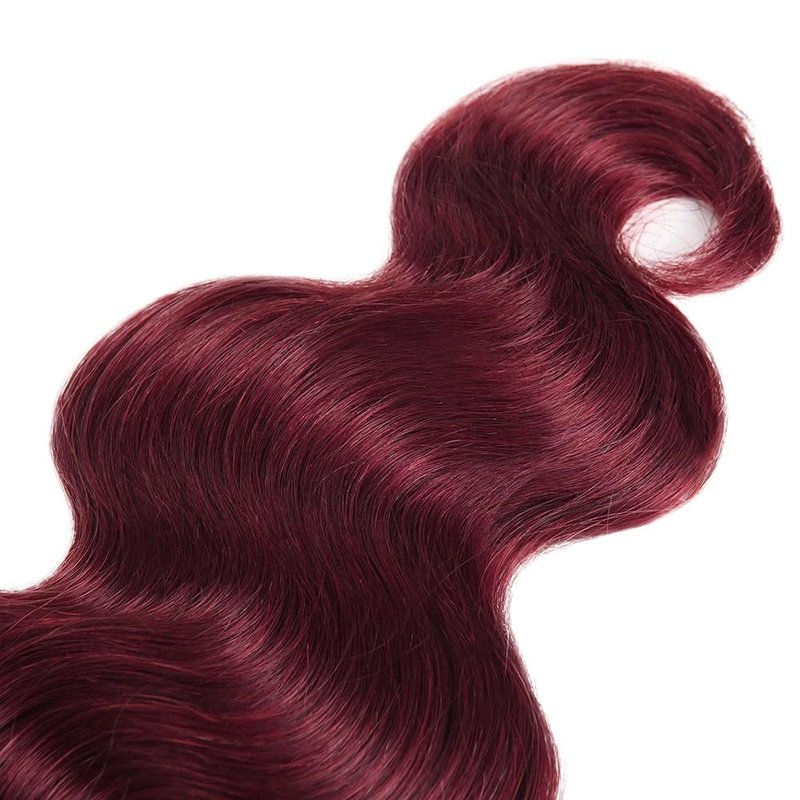 Burgundy Bundles Human Hair Body Wave Bundles 26 Inch #99J Wine Red Bundle Human Hair Extensions Unprocessed Virgin Remy Hair 1 Bundle 50 Gram Per Bundle