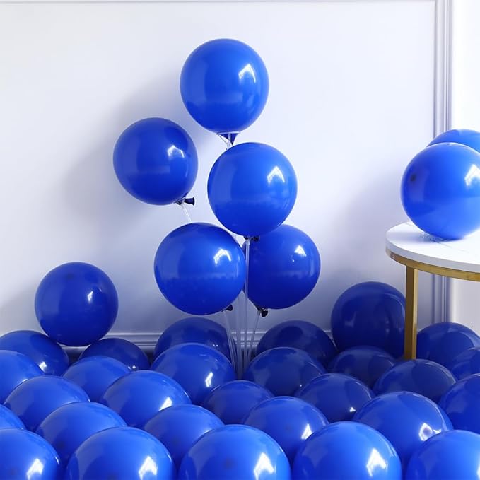 147Pcs Royal Blue and Pink Balloon Garland Arch Kit, Light Blue Pink Hibiscus Latex Balloons with Artificial Palm Leaves for Summer Tropical Hawaii Cartoon Birthday Party Decoration