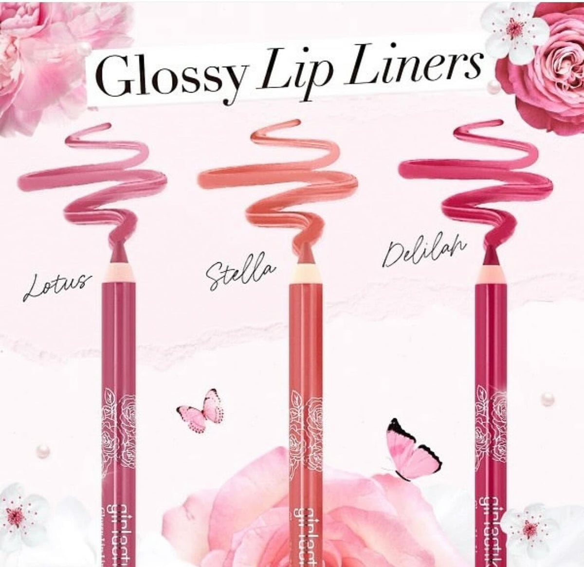 Girlactik Glossy Lip Liner – Moisturizing Lip Pencil with Glossy Shine – Smooth, Creamy, Clean Beauty, Vegan & Cruelty-Free Formula (Lotus)