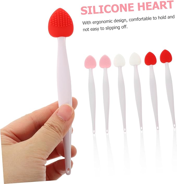 6Pcs Lip Exfoliating Nose Scrub Brush Soft Skin Friendly Facial Cleansing Tools for Daily Use Travel Salon Parties Comfortable Handle for Gentle Cleaning