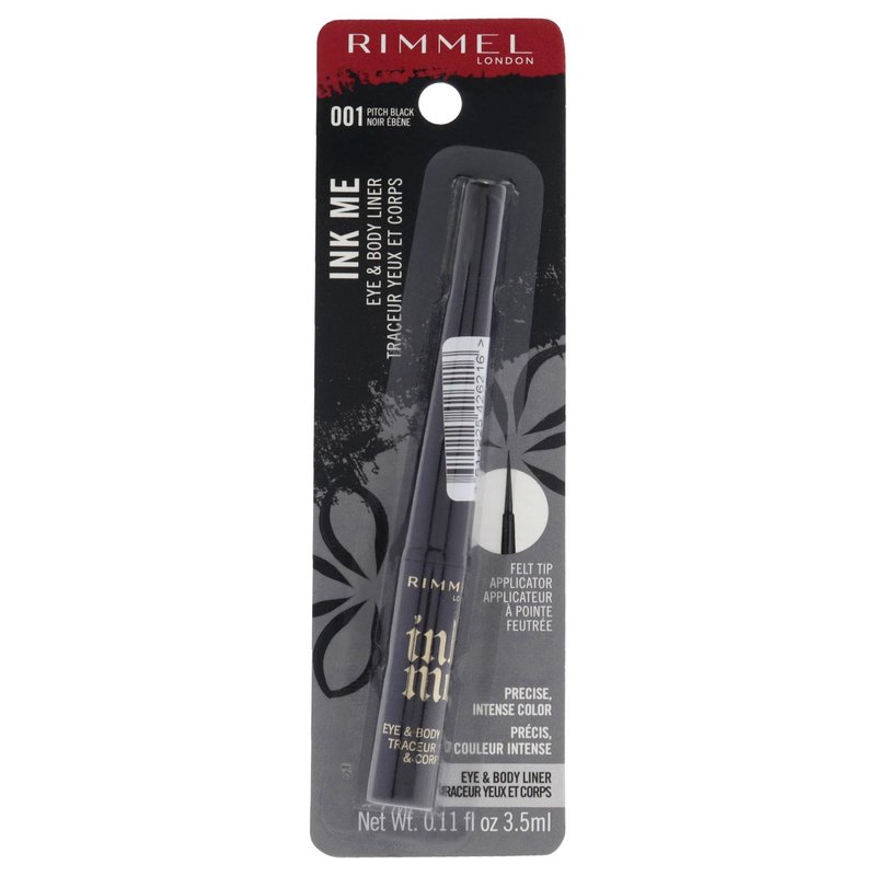 Rimmel London Ink Me Eyes and Body - 001 Pitch Black Eyeliner Women 0.11 oz