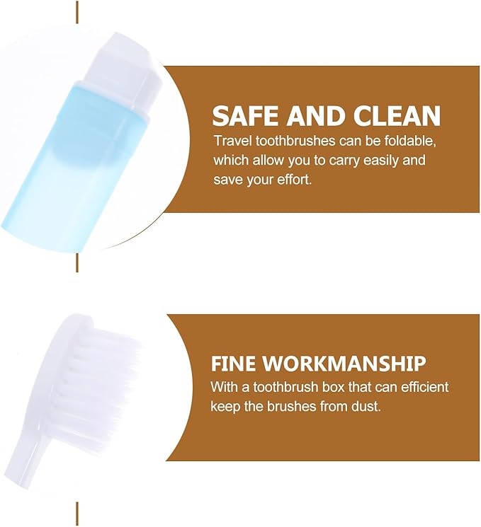 SEWOART 8Pcs Portable Folding Travel Toothbrush with Soft Bristles and PP Handle Lightweight and Pocket-Sized for Camping Business Trips and Hotel Use Random Color