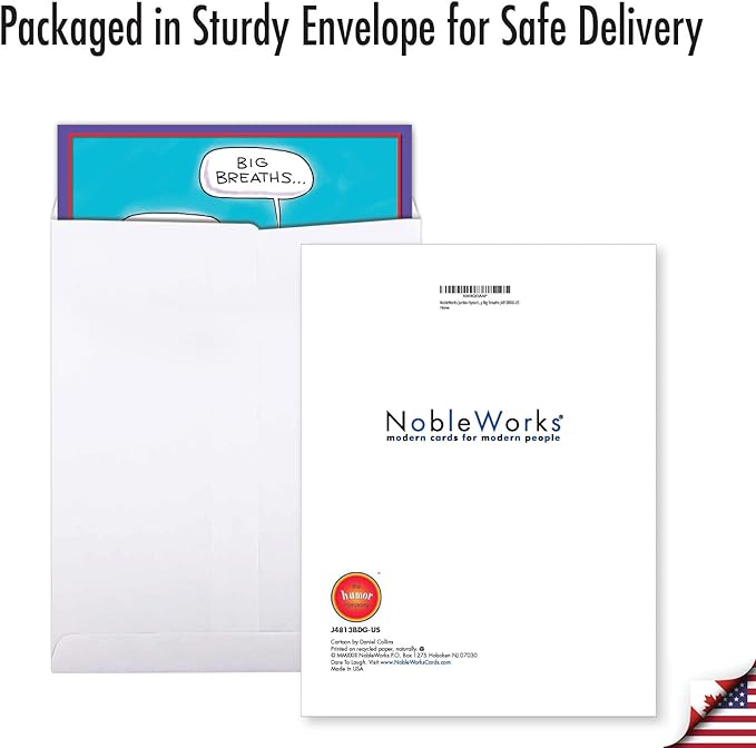NobleWorks Jumbo Hysterical Birthday Greeting Card From Us 8.5 x 11 Inch with Envelope (1 Pack) Big, Jumbo Bday Big Breaths J4813BDG-US