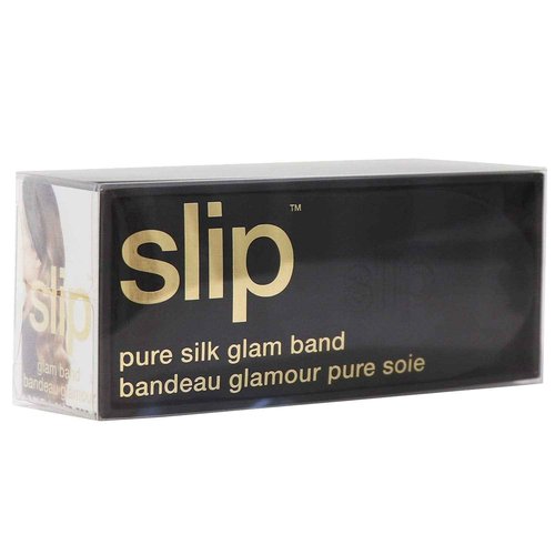 SLIP Glam Band Black – Ultra-Smooth Hair Tie for Gentle Hold, Prevents Creases & Breakage, Ideal for Sleep, Workouts & Everyday Styling, Durable & Luxurious Hair Accessory