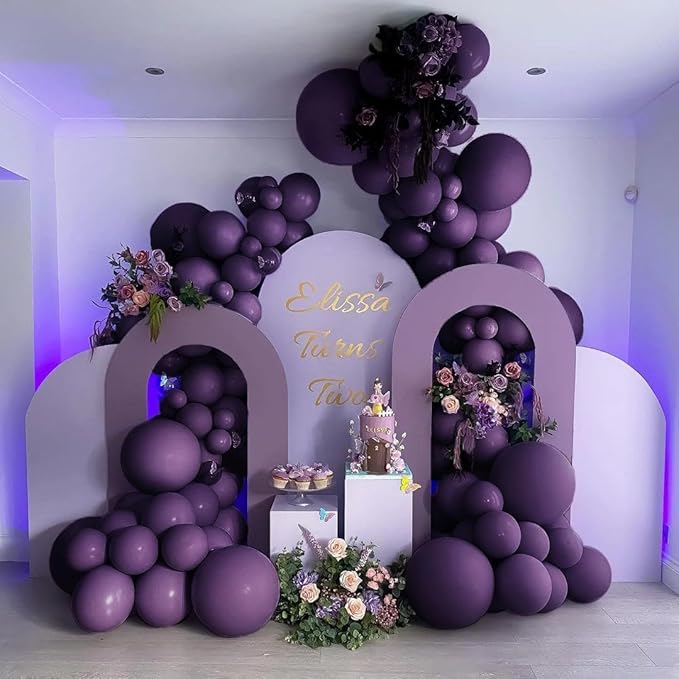 Dark Purple Balloons Double Stuffed Purple Balloon Garland Pastel Lavender Balloons Different Sizes Latex Plum Balloon Arch Kit For Birthday Baby Shower Bachelorette Hotel Transylvania Encanto Party