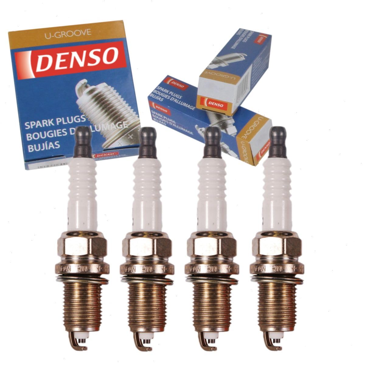 4 pc DENSO Standard U-Groove Spark Plugs compatible with Toyota Matrix 1.8L L4 2003-2008