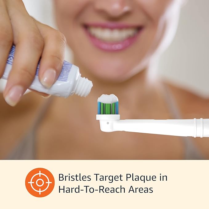 Amazon Basics Electric Toothbrush Head Replacement Brush, White, 5 Count (Fits Most Oral-B Brushes) (Previously Solimo)