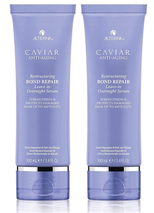 Alterna Caviar Anti-Aging Restructuring Bond Repair Leave-in Overnight Serum, 3.4-Ounce (2-Pack)