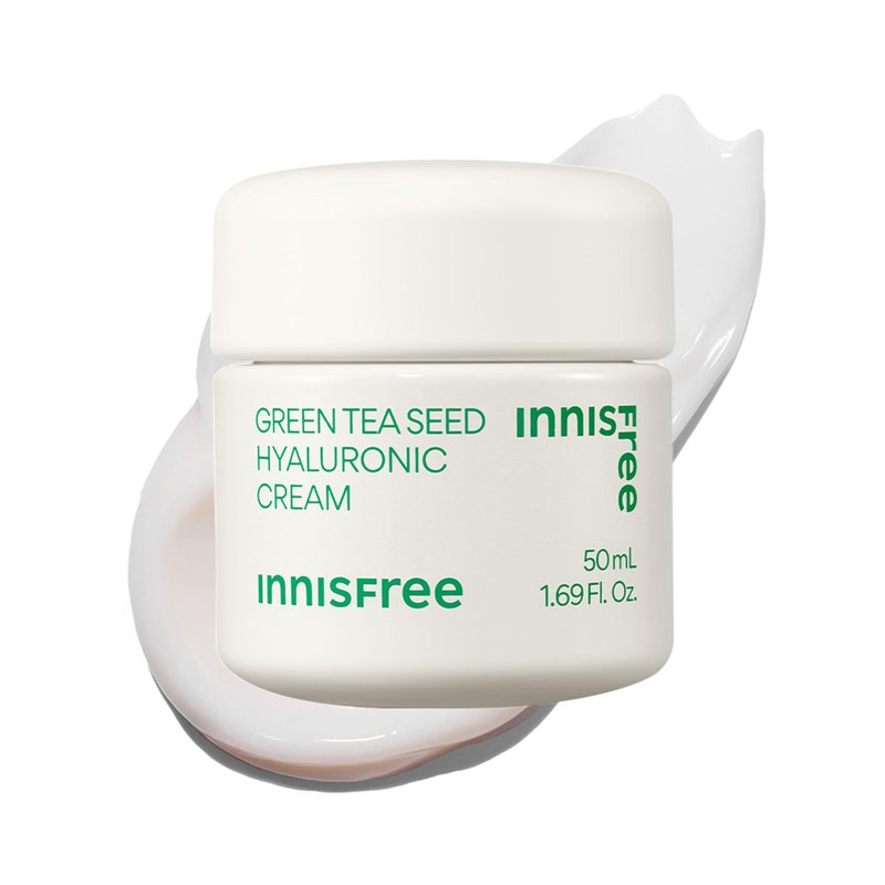 innisfree Green Tea Seed Hyaluronic Acid Cream, Korean Face Moisturizer with Ceramide & Skin Barrier Complex, Fragrance-Free & Non-Comedogenic