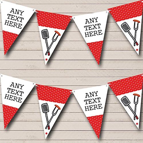 BBQ Grill Cookout Summer Personalized Birthday Party Bunting - Hanging Party Decoration - Birthday Party Banner Garland | Decorative Party Supplies