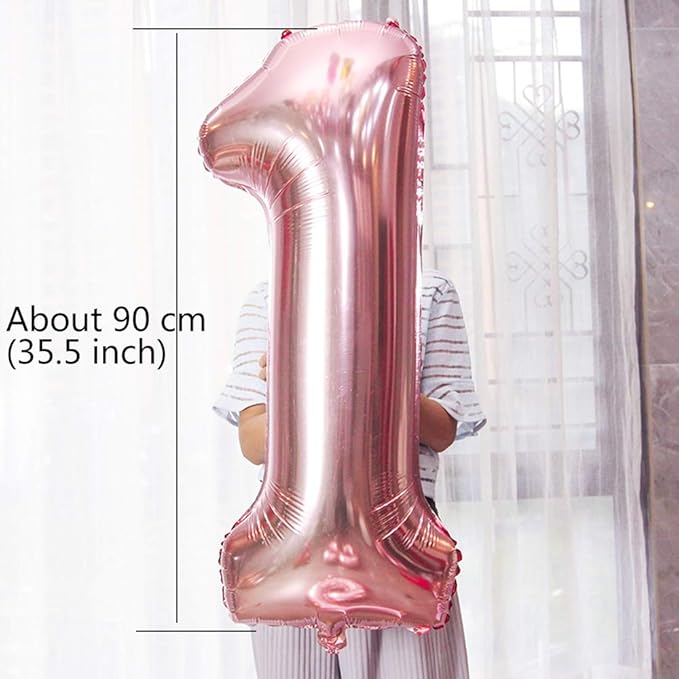 Juland Rose Gold Number Balloons Large Foil Mylar Balloons 40 Inch Giant Jumbo Number Balloons for Birthday Party Decorations 19